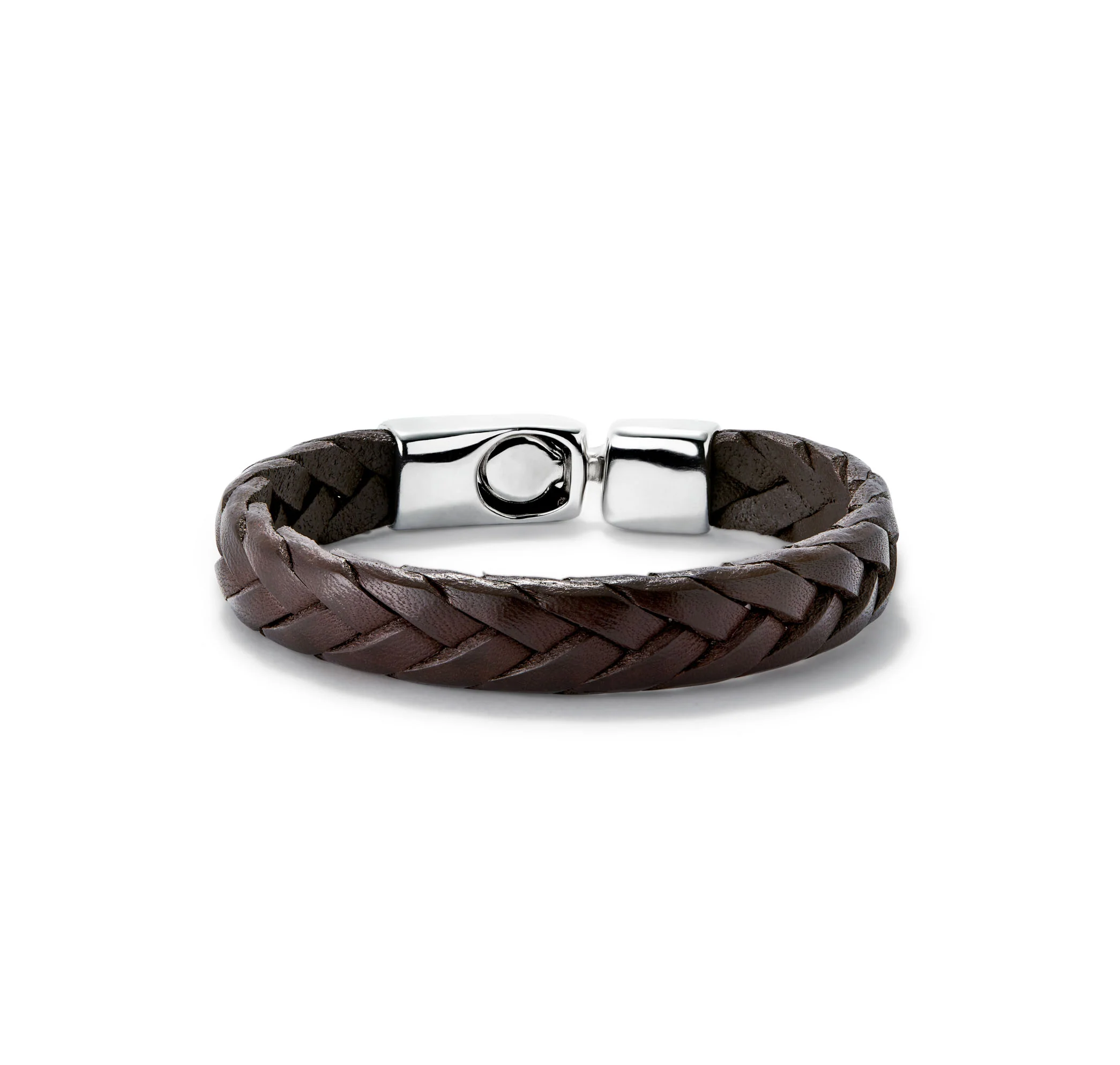 SER NATURAL COGNAC BRAIDED WIDE LEATHER BRACELET