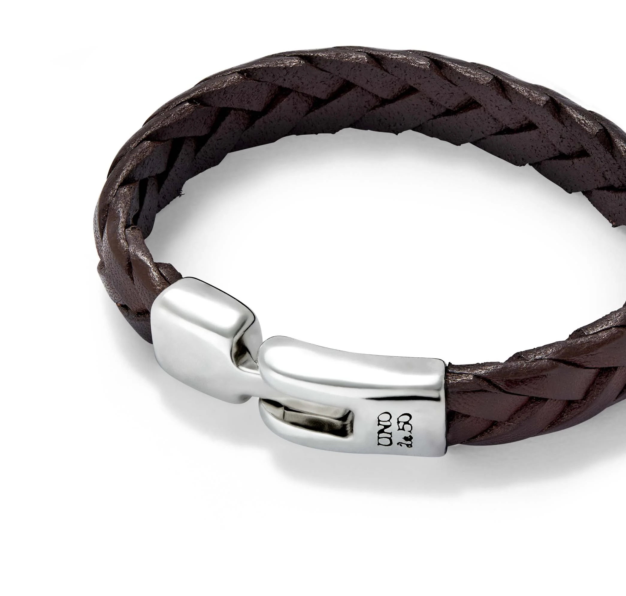 SER NATURAL COGNAC BRAIDED WIDE LEATHER BRACELET - Image 3