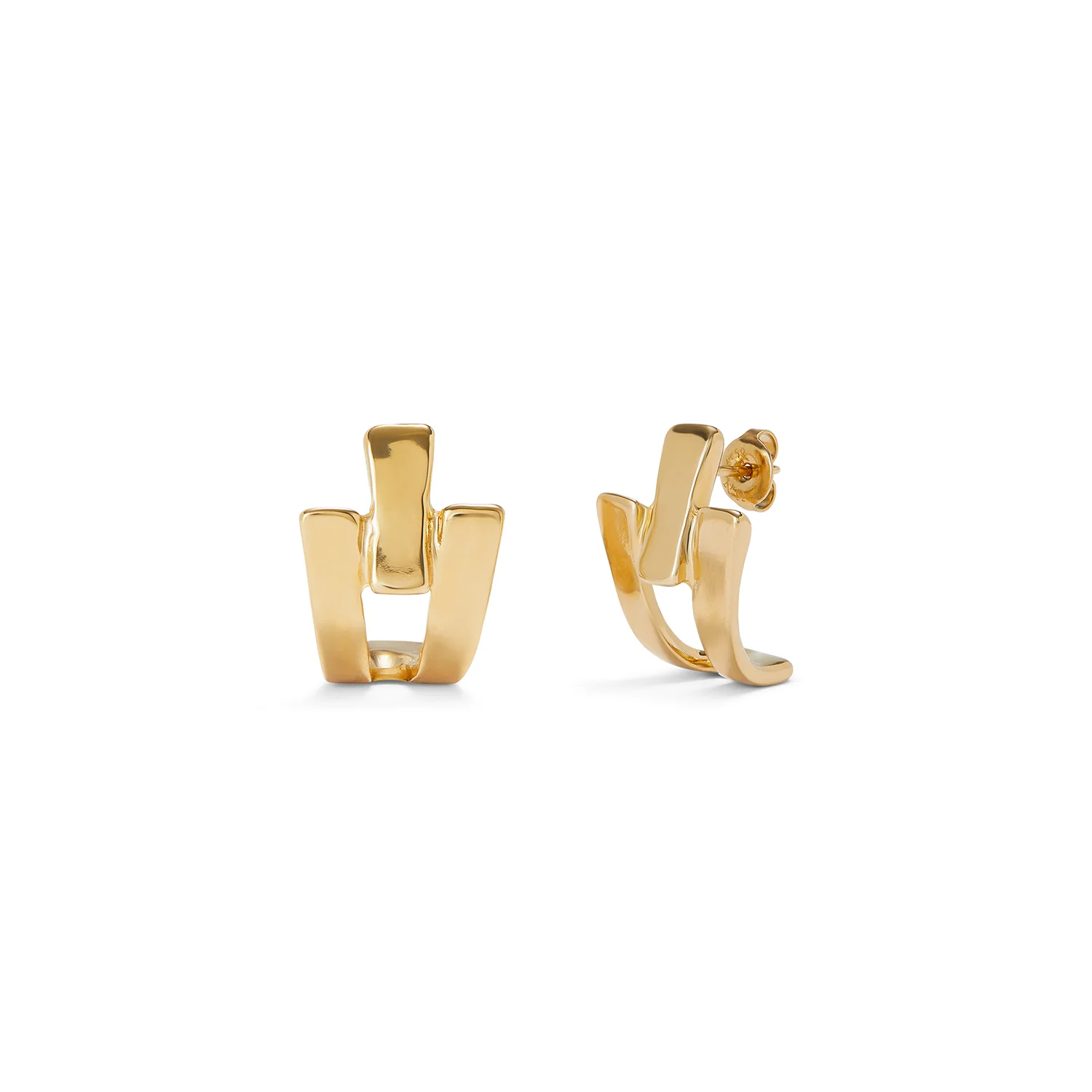 SER ORIGINAL OVERLAP GOLD EARRINGS