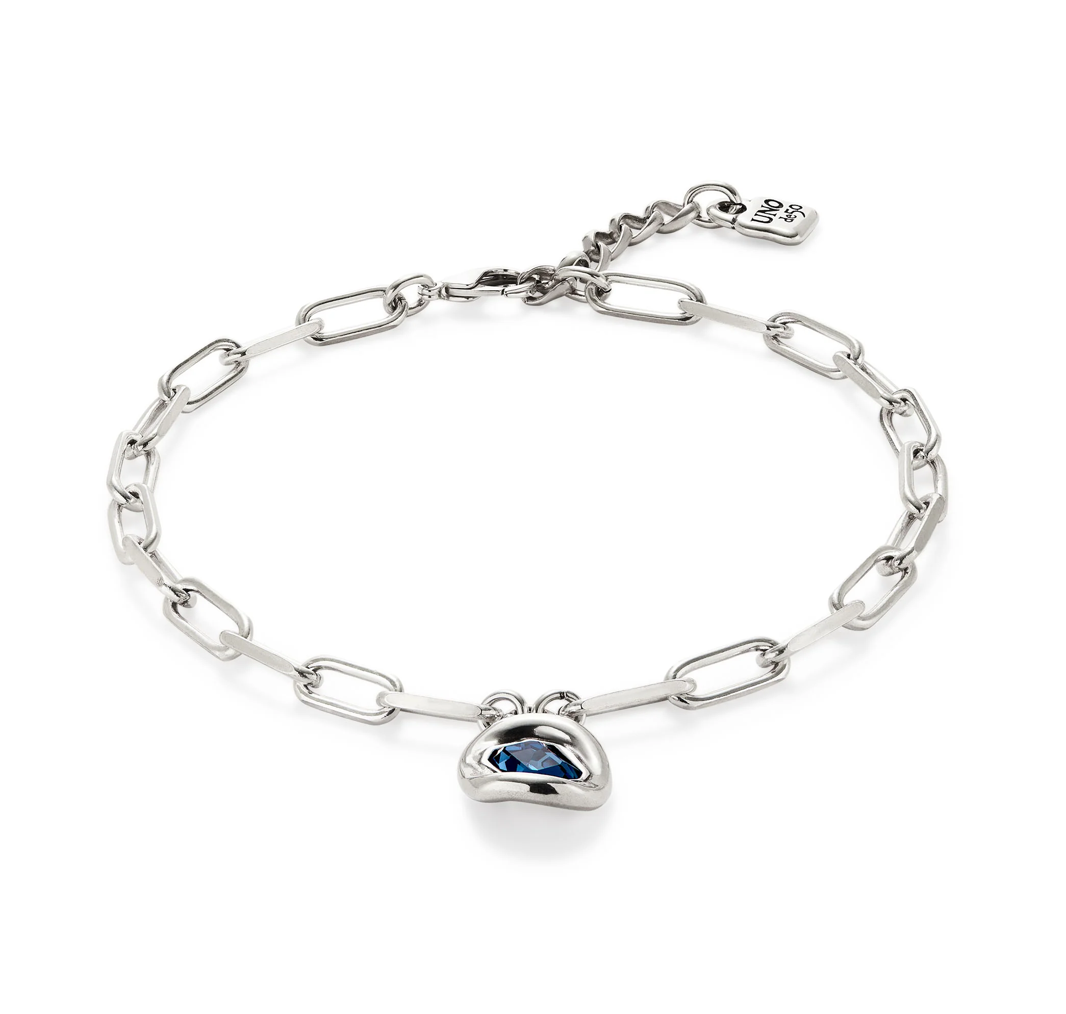 SER VALIENTE DK BLUE CRYSTAL CURVACEOUS NECKLACE - Image 3
